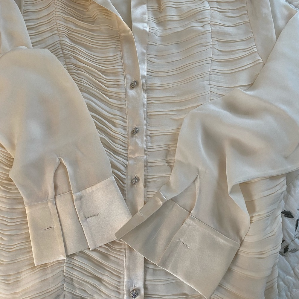 St. John Silk cream  blusa - Picture 5 of 7